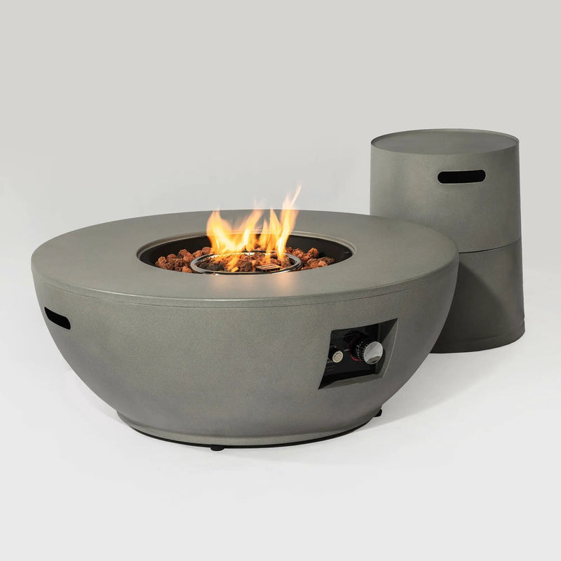 36'' Propane Gas Fire Pit Table - Grey Steel by HouseOfZazla