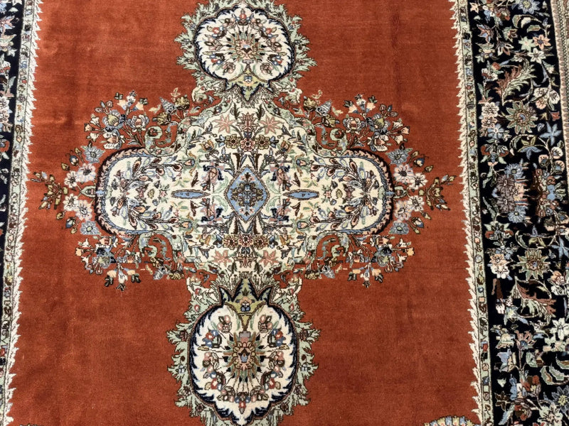 Persian Rug 11x13, Semi Open Field, Soft Wool Pile, Vintage Persian Carpet, Persian Tabriz Tabatabai by Jewel Rugs