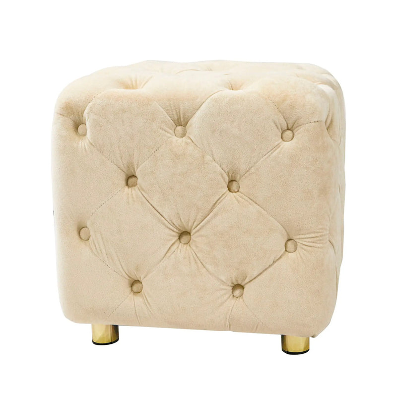 Modern Upholstered Ottoman, Exquisite Small End Table, Soft Foot Stool, Dressing Makeup Chair, Comfortable Seat For Living Room, Bedroom, Entrance by HouseOfZazla