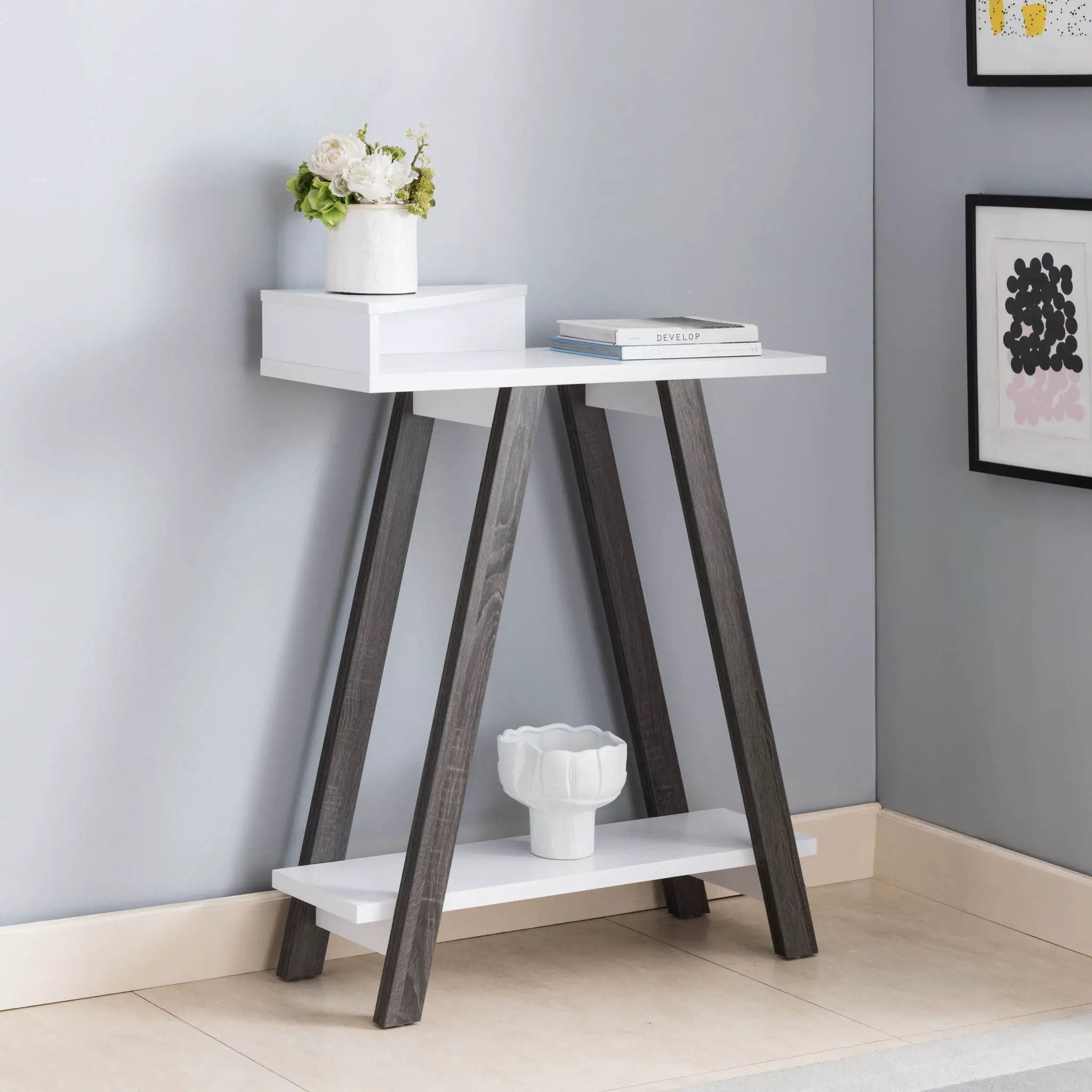 Contemporary Console Table With Two Shelves by Unique Piece Furniture