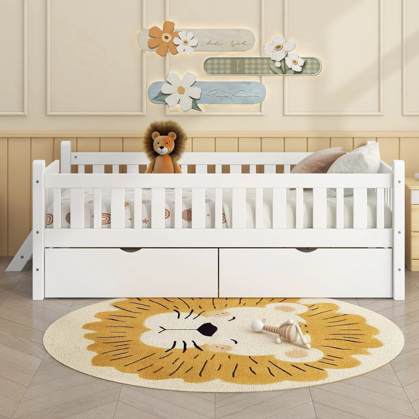 Platform Bed With Guardrail And 2 Drawers by HouseOfZazla