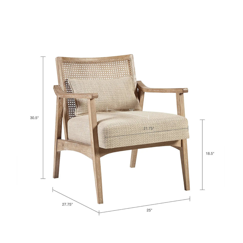 Cane Back Upholstered Accent Chair by HouseOfZazla