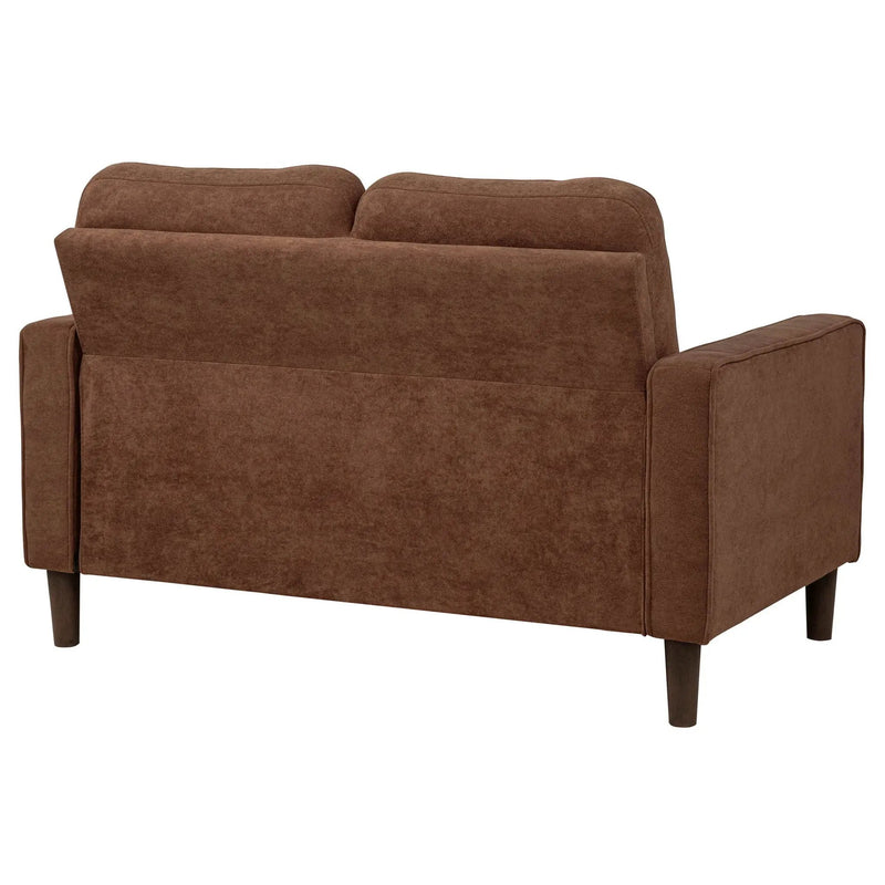 Bowen II Fabric Upholstered Track Arm Loveseat Rust by Unique Piece Furniture