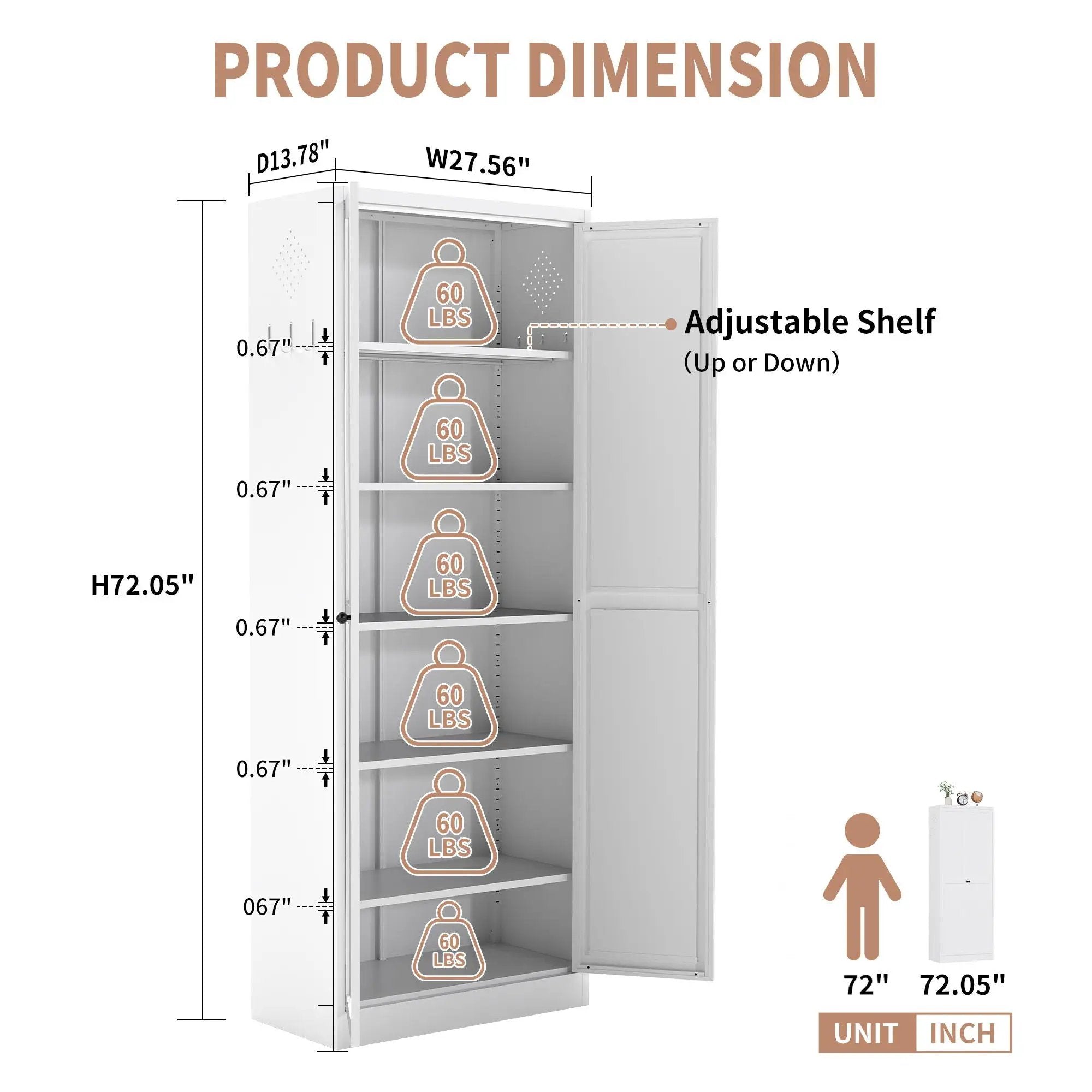 Kitchen Pantry Cabinet With Doors, Heavy-Duty Freestanding Storage Organizer by HouseOfZazla