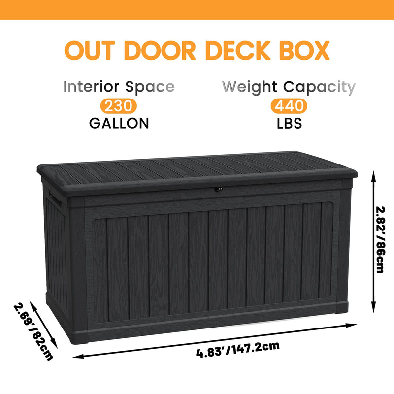 230 Gallon Large Outdoor Storage XXL Deck Box by HouseOfZazla