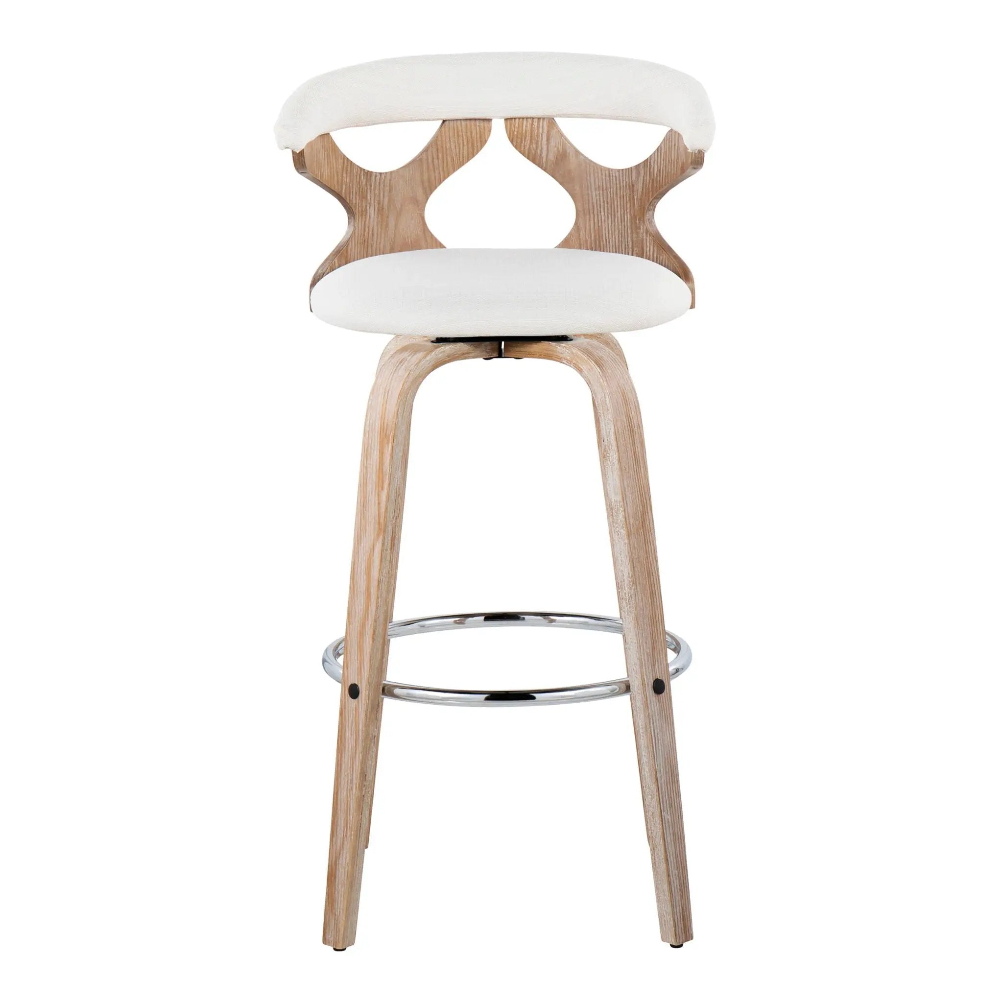 Gardenia - Contemporary Fixed Height Barstool With Swivel With Round Footrest (Set of 2) by Unique Piece Furniture
