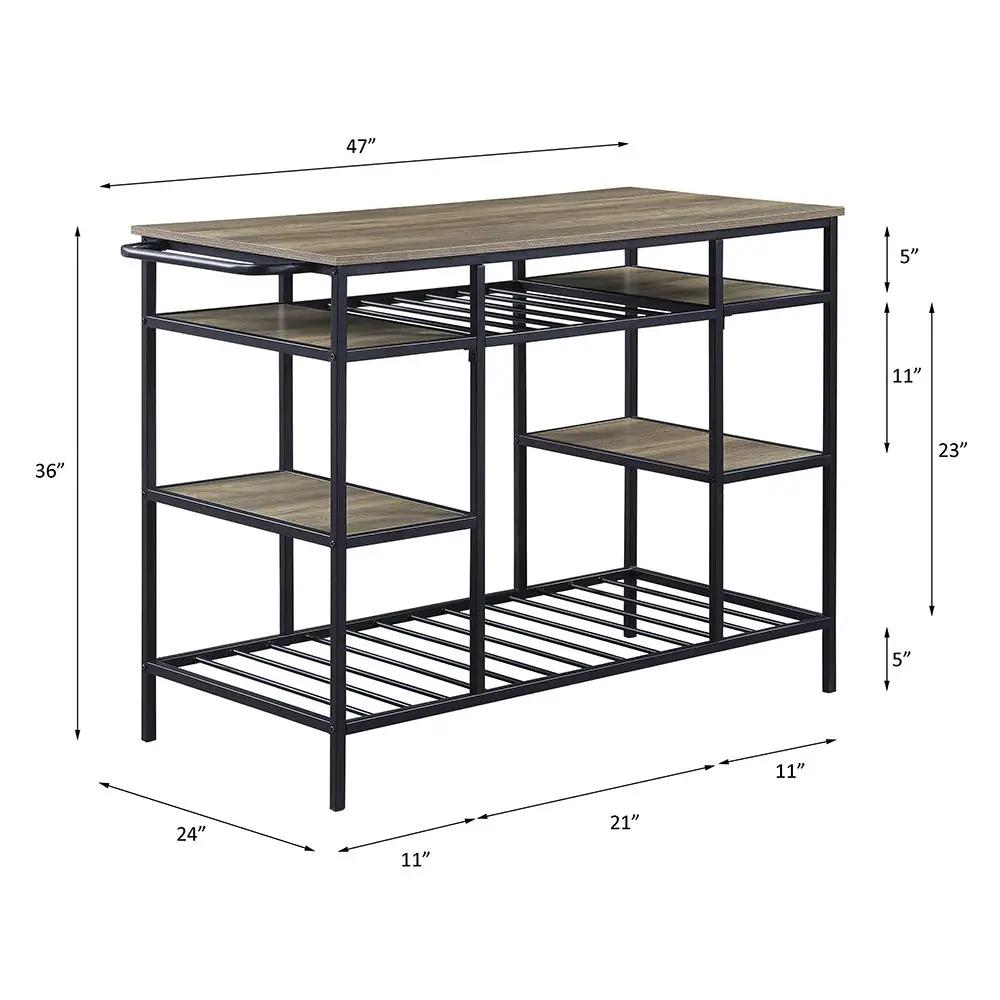 Lona - Kitchen Island - Rustic Oak & Black by Unique Piece Furniture