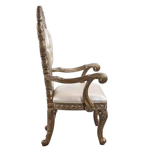 Constantine - Arm Chair (Set of 2) - Synthetic Leather , Brown & Gold by Unique Piece Furniture