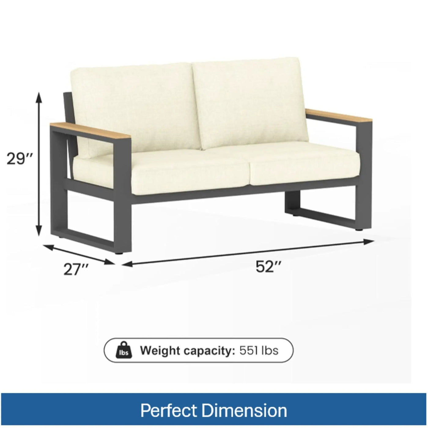 All-Weather Loveseat Sofa With Thick Cushions by HouseOfZazla