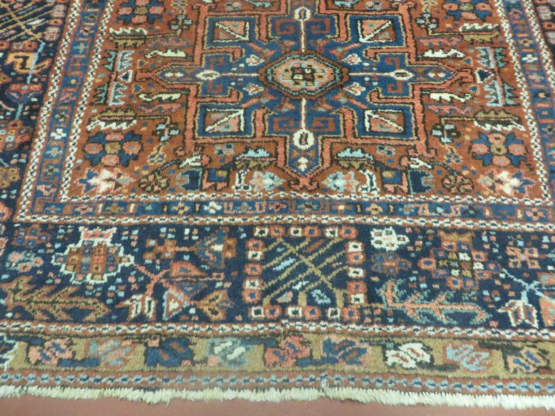 Persian Karajeh Rug 5x6, Antique Geometric Medallion Carpet by Jewel Rugs