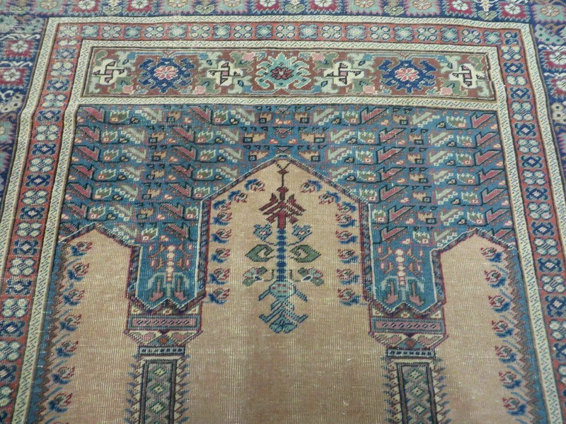 4' X 6' Antique Handmade Turkish Mehrab Prayer Wool Rug Lantern Beautiful by Jewel Rugs