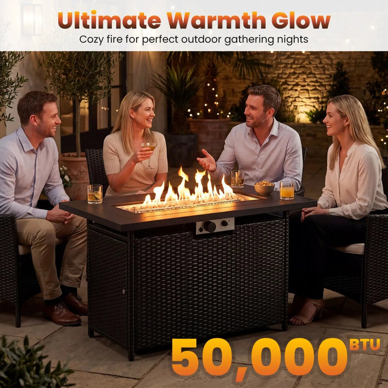 44.5" Propane Fire Pit Table with 50,000 BTU Burner by DirectDeals
