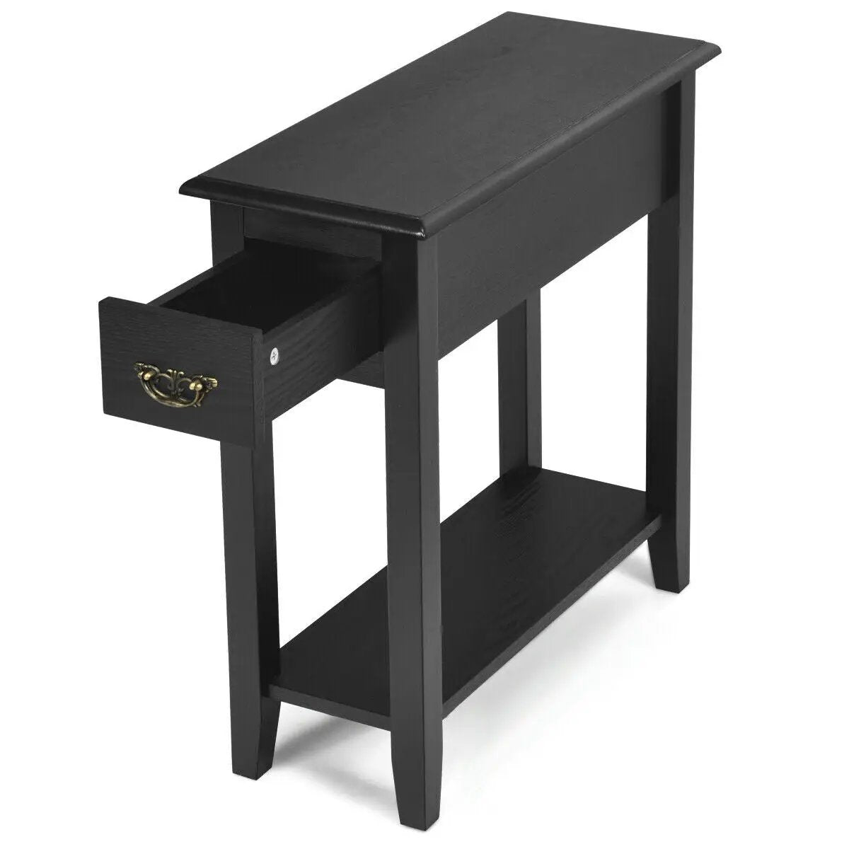 End Table Bedside Sofa End Table Narrow Nightstand with Wooden Legs, photo 4 of 11