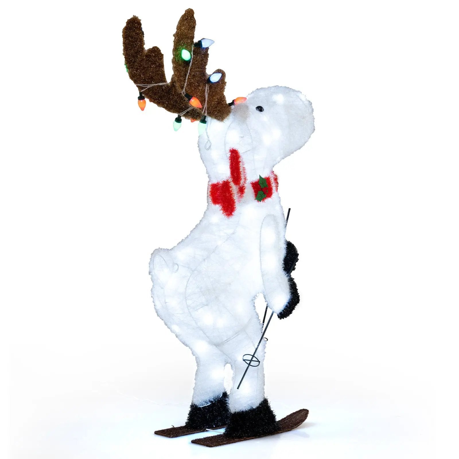 44" Animated Christmas Reindeer Pre-lit Skiing Deer Decoration by DirectDeals
