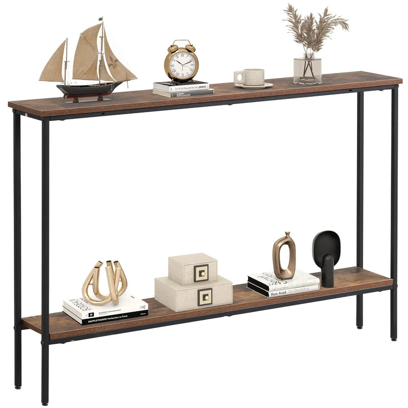 44 Inch Console Table with Shelf with Dual Anti-Tipping Kits by DirectDeals
