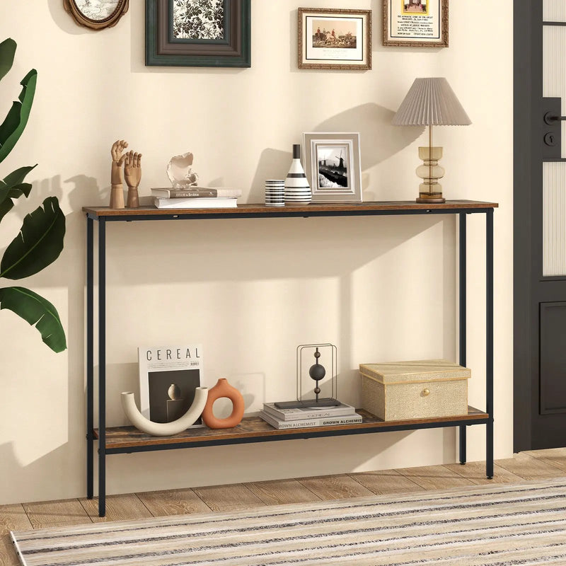 44 Inch Console Table with Shelf with Dual Anti-Tipping Kits by DirectDeals