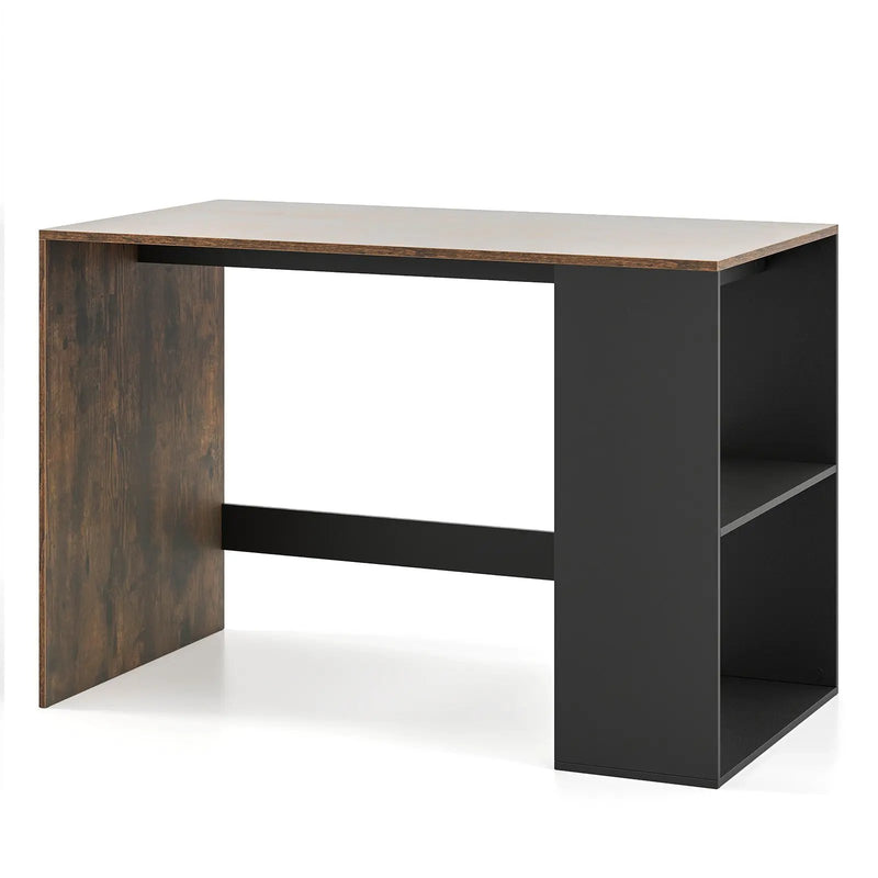 44 Inch Wooden Computer Desk with Bookshelf for Small Space by DirectDeals