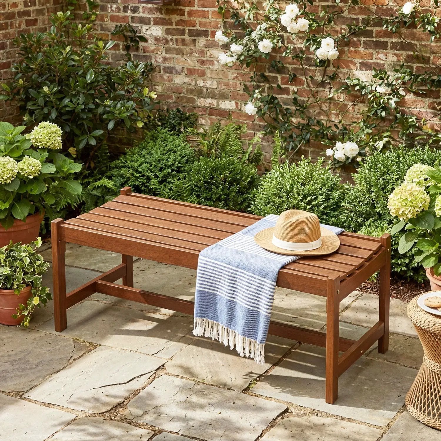 44" Patio Wood Bench Set of by DirectDeals