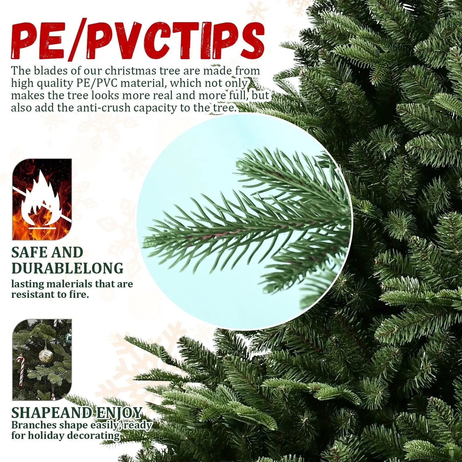 Full-Shaped 6 Ft Christmas Tree with 1673 PE/PVC Tips by HouseOfZazla