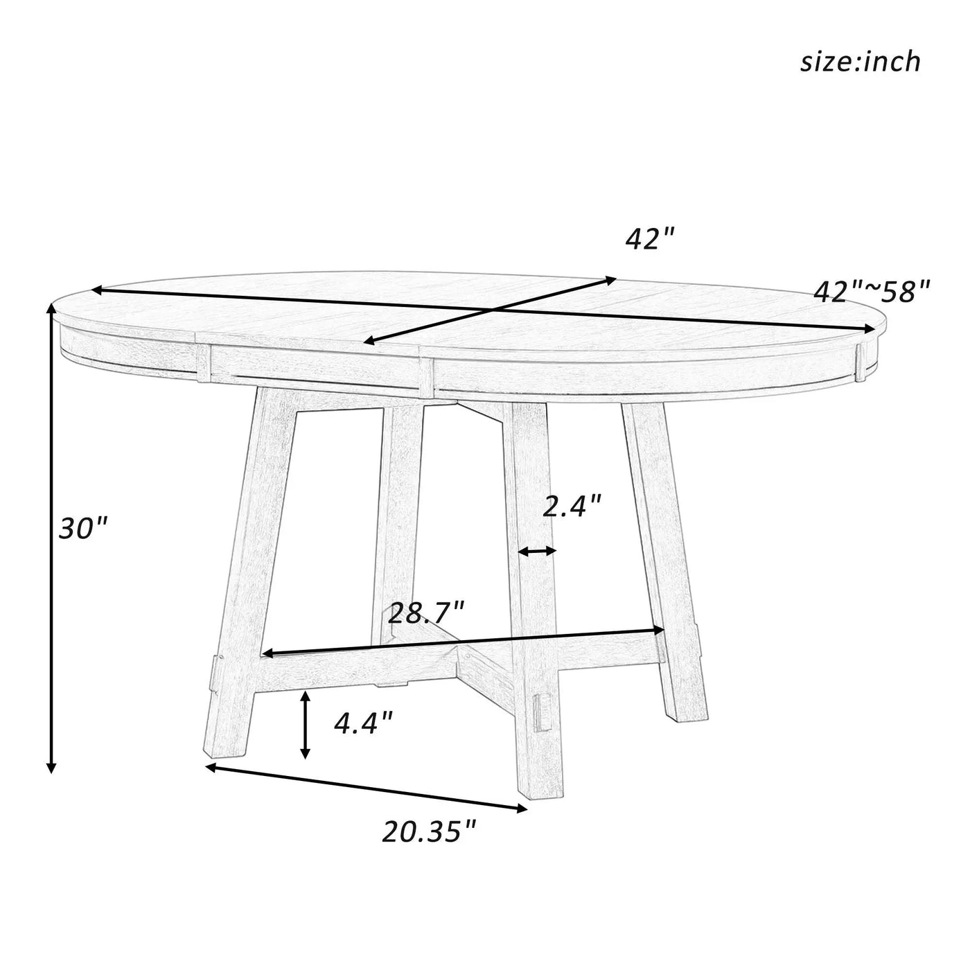 Gia Round Extendable Dining Table with 16" Leaf Wood by HouseOfZazla