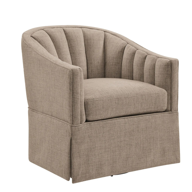 Solitude - Skirted Swivel Accent Chair With Hemp Like by HouseOfZazla