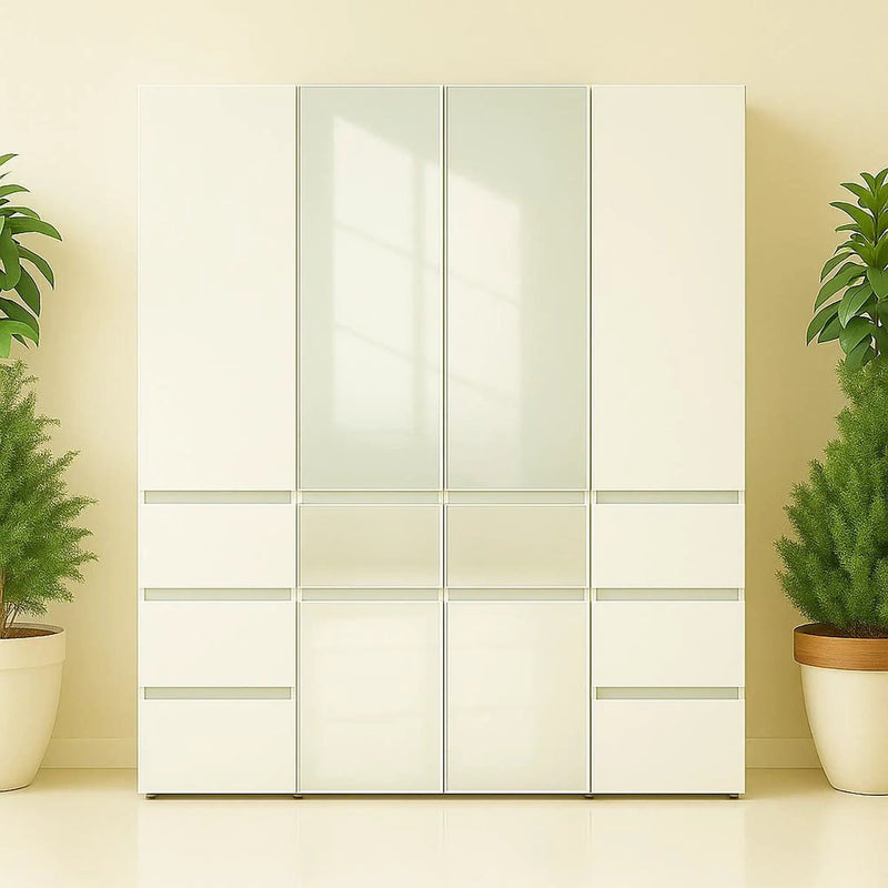 Elise - Modular Closet System With Mirror And Customizable Storage - White by HouseOfZazla