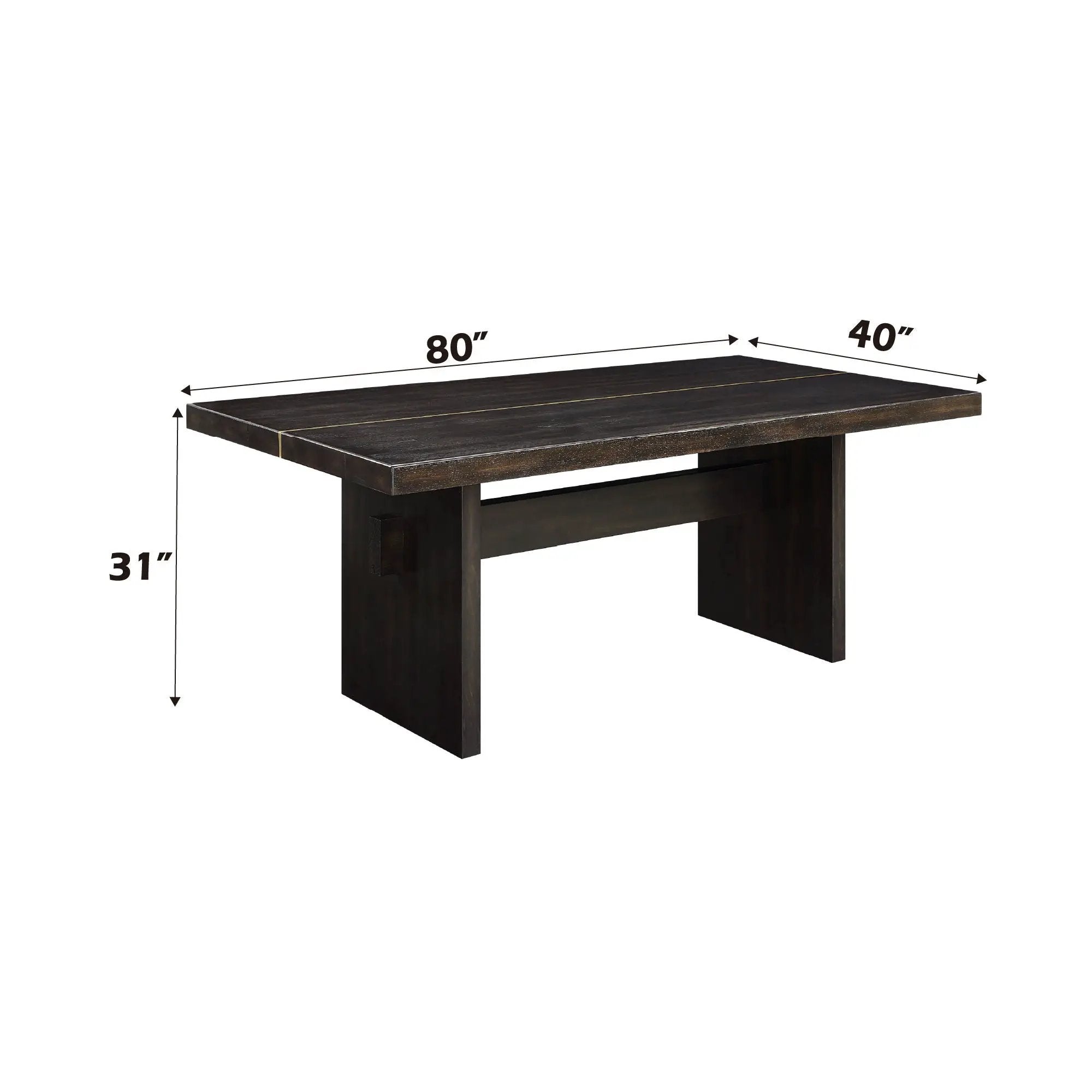 Jaramillo - Rustic Dining Table - Espresso / Gold by HouseOfZazla