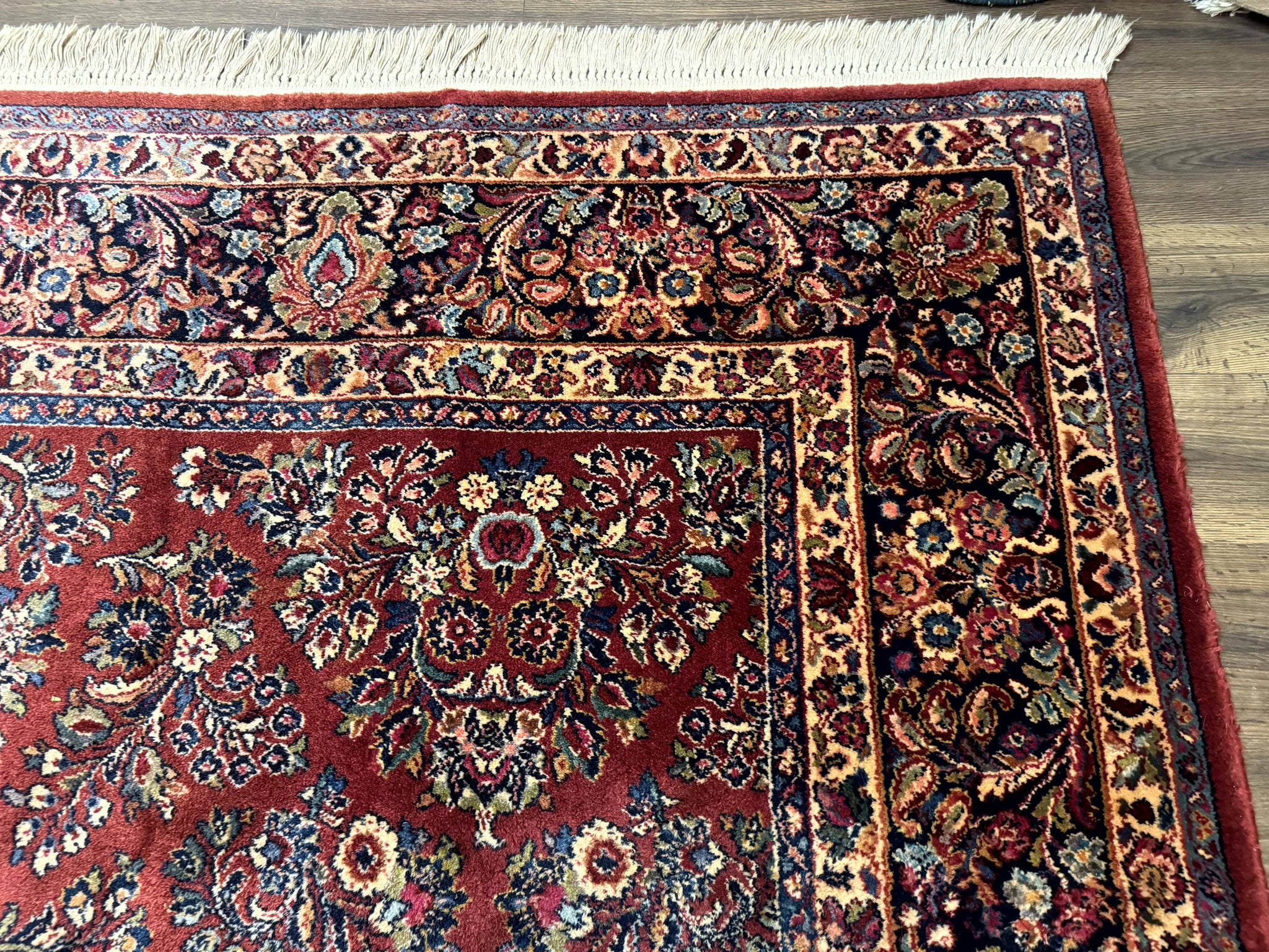 Karastan Rug 10x14, Red Sarouk #785, Wool Original 700 Series by Jewel Rugs
