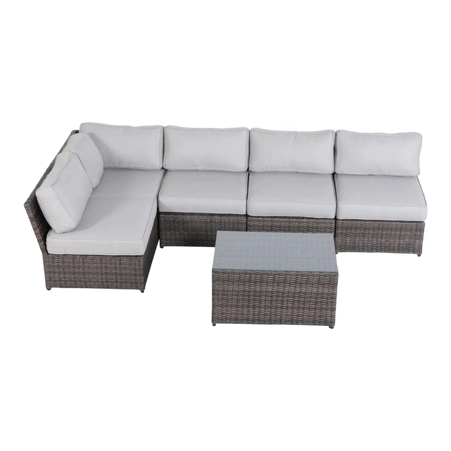 Comfortable Modern Patio Rattan Sectional Set With Cushions by HouseOfZazla