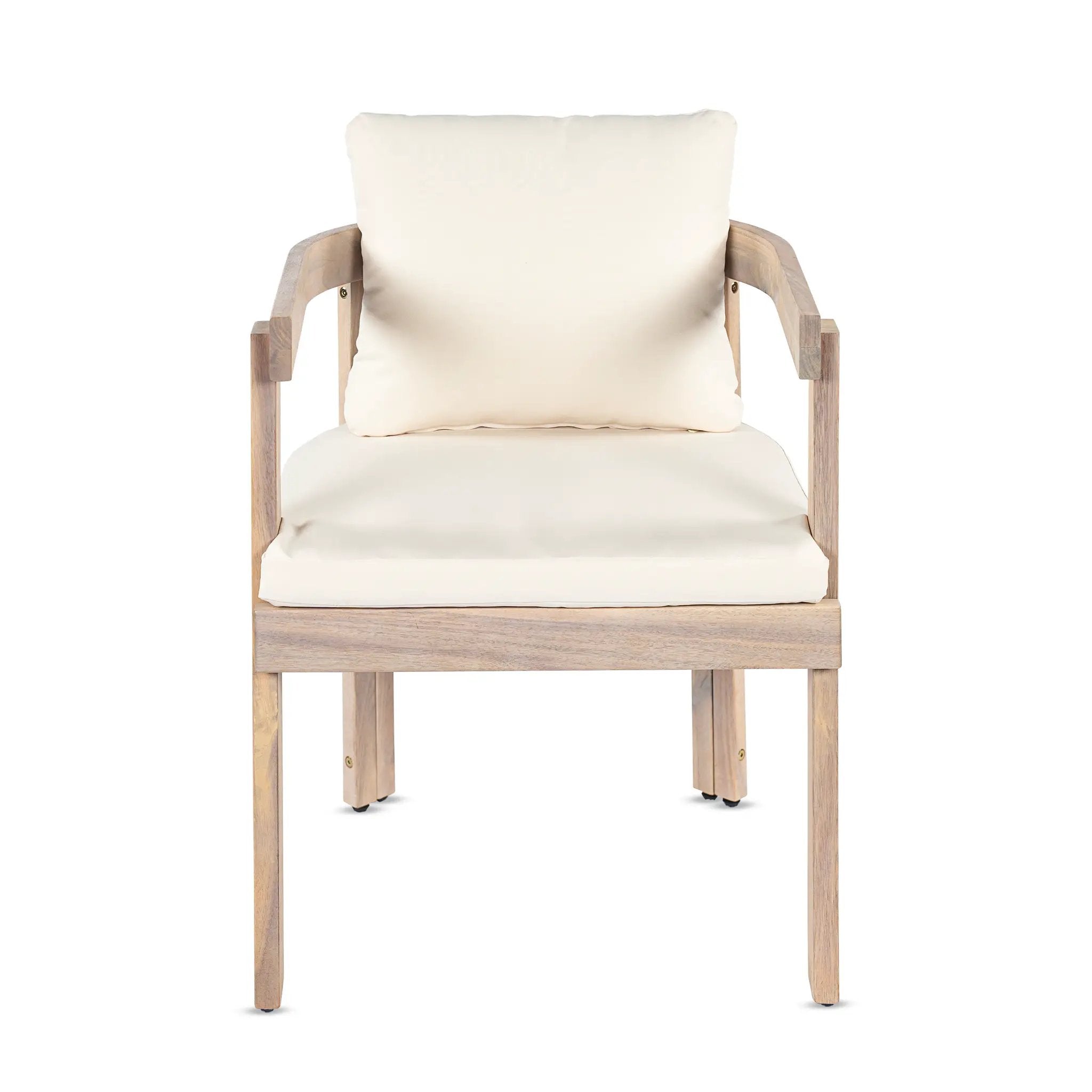 Acacia Wood Dining Chairs Set of 2, Armchairs with Cushions by HouseOfZazla