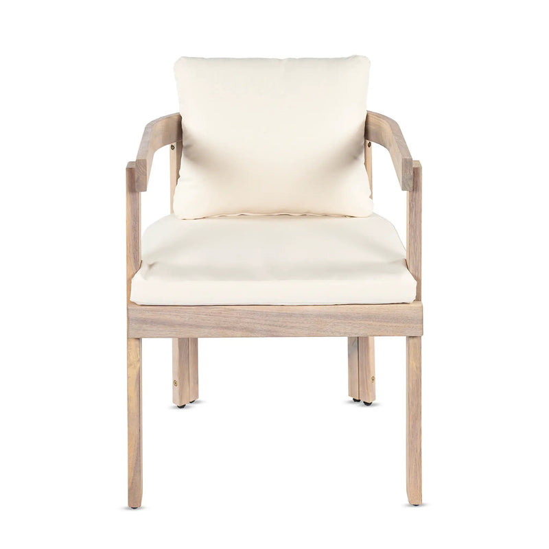 Acacia Wood Dining Chairs Set of 2, Armchairs with Cushions by HouseOfZazla