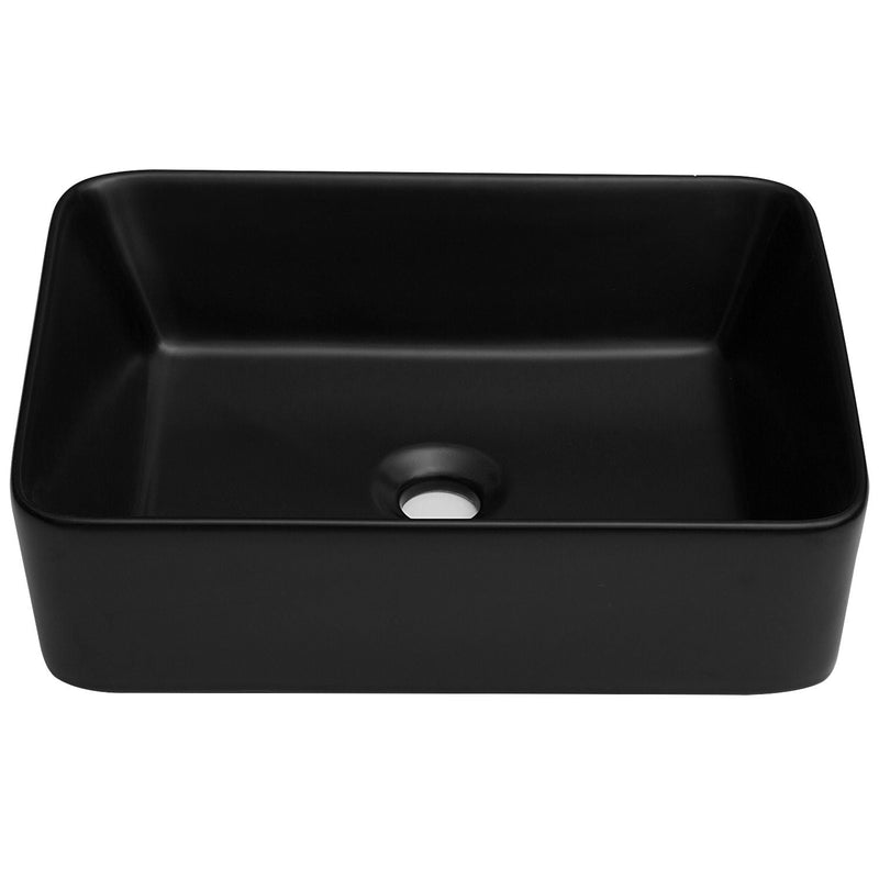 Modern European Design Ceramic Rectangular Vessel Bathroom Sink by HouseOfZazla