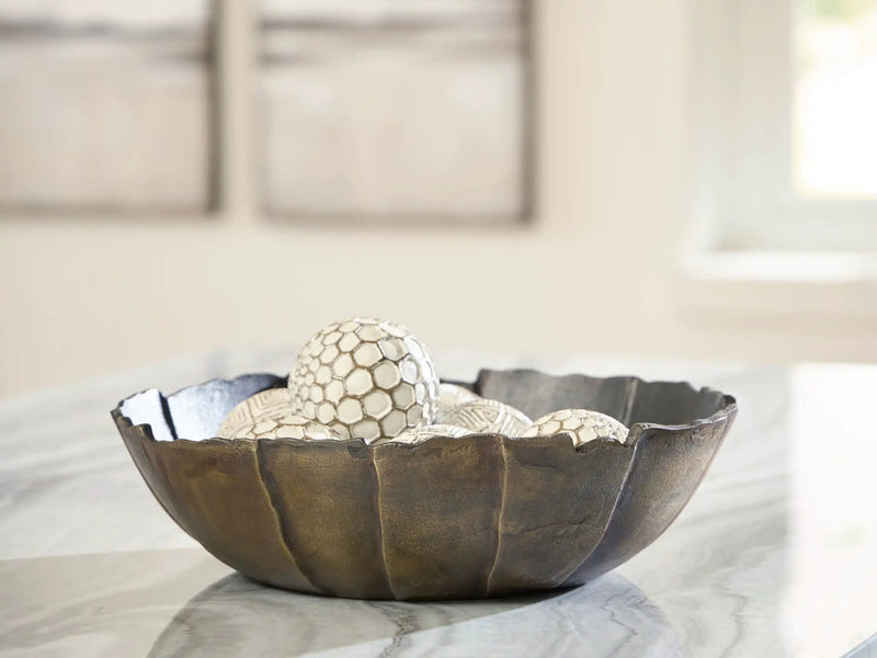 Aidman - Bowl - Black / Antique Gold Finish by Unique Piece Furniture