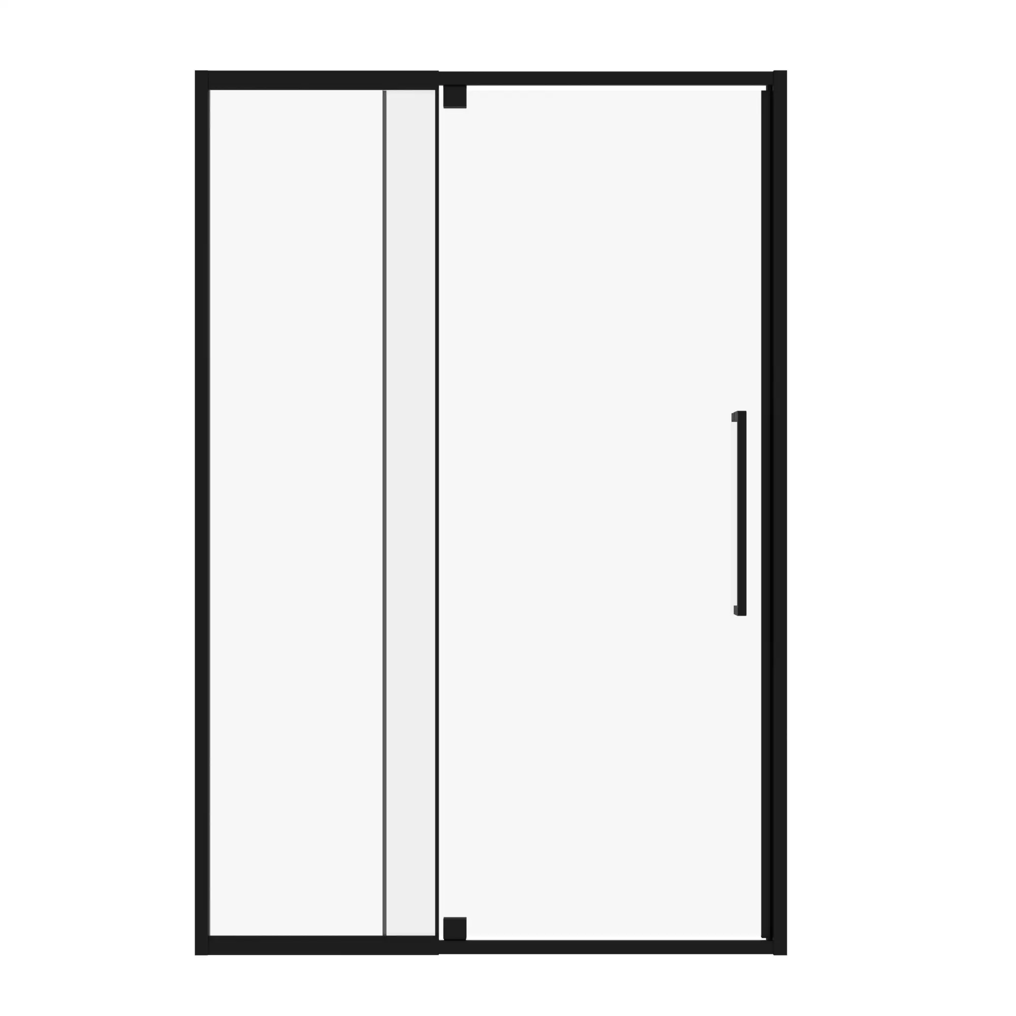 Semi-Frameless Pivot Hinged Glass Shower Door 56-60 in W x 72 in H, Matte Black by HouseOfZazla