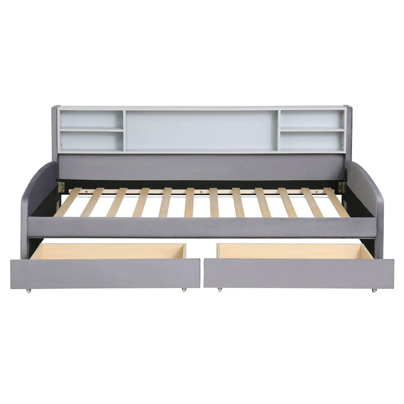 Luxurious Upholstered Platform Bed With Storage Drawers by Unique Piece Furniture