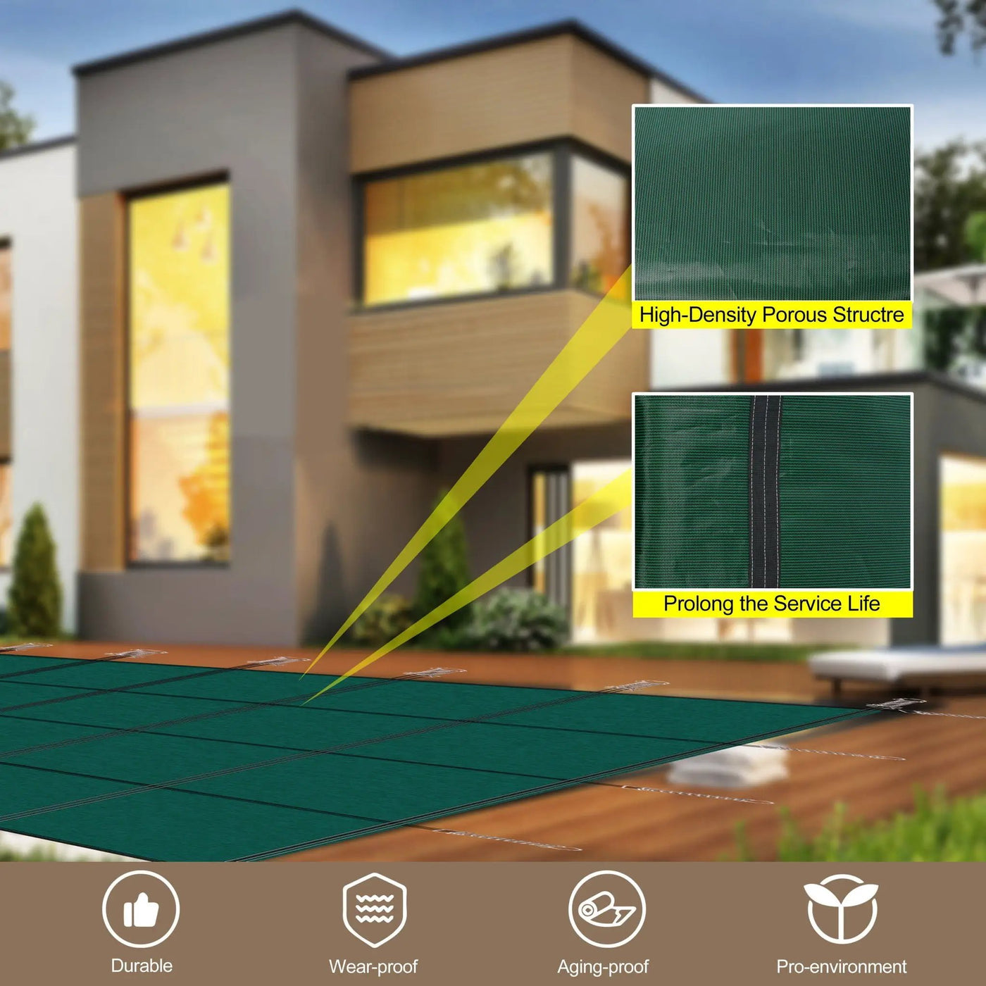Inground Rectangle Winter Safety Pool Cover by HouseOfZazla