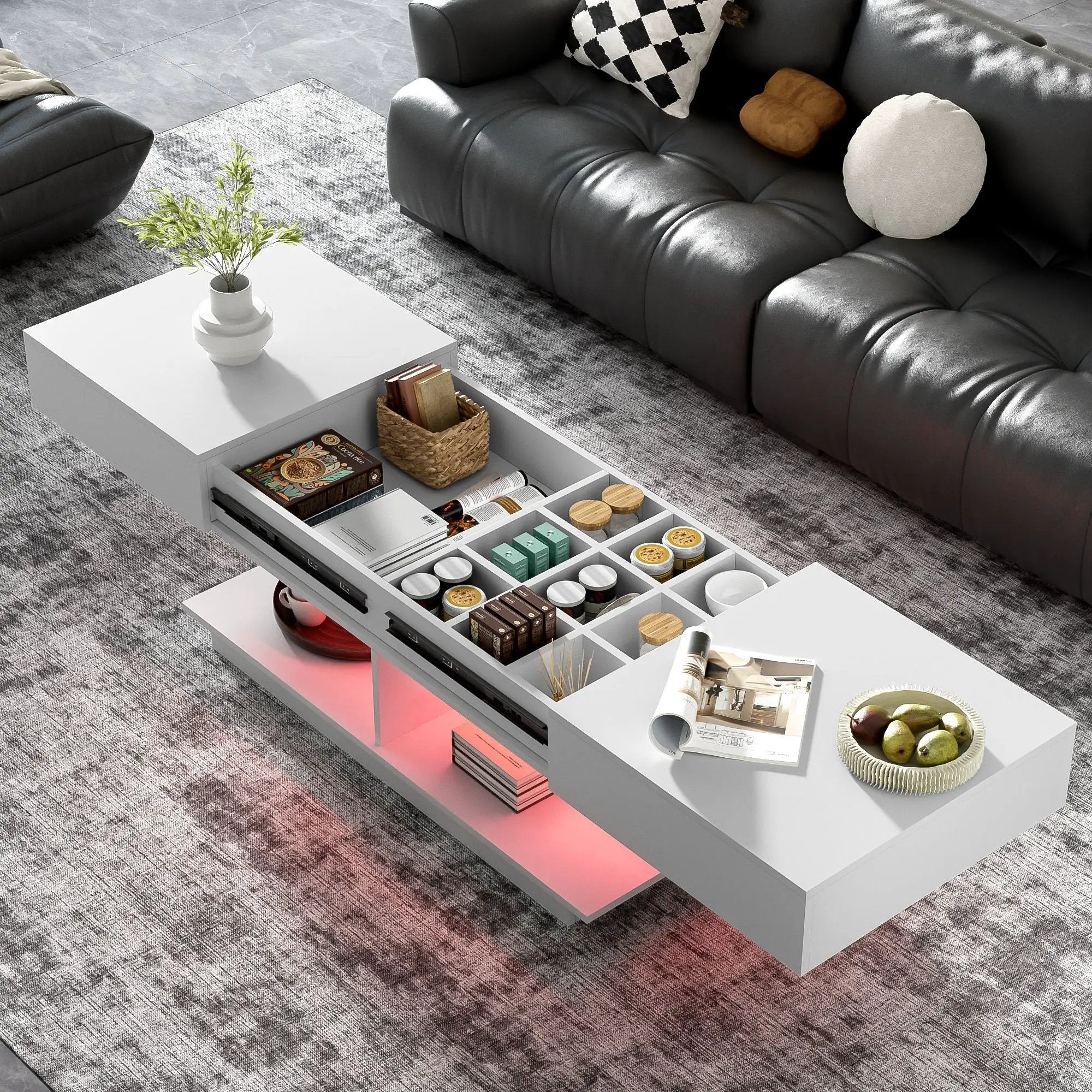 Multifunctional Adjustable Coffee Table With Hidden Storage Space For Living Room by HouseOfZazla