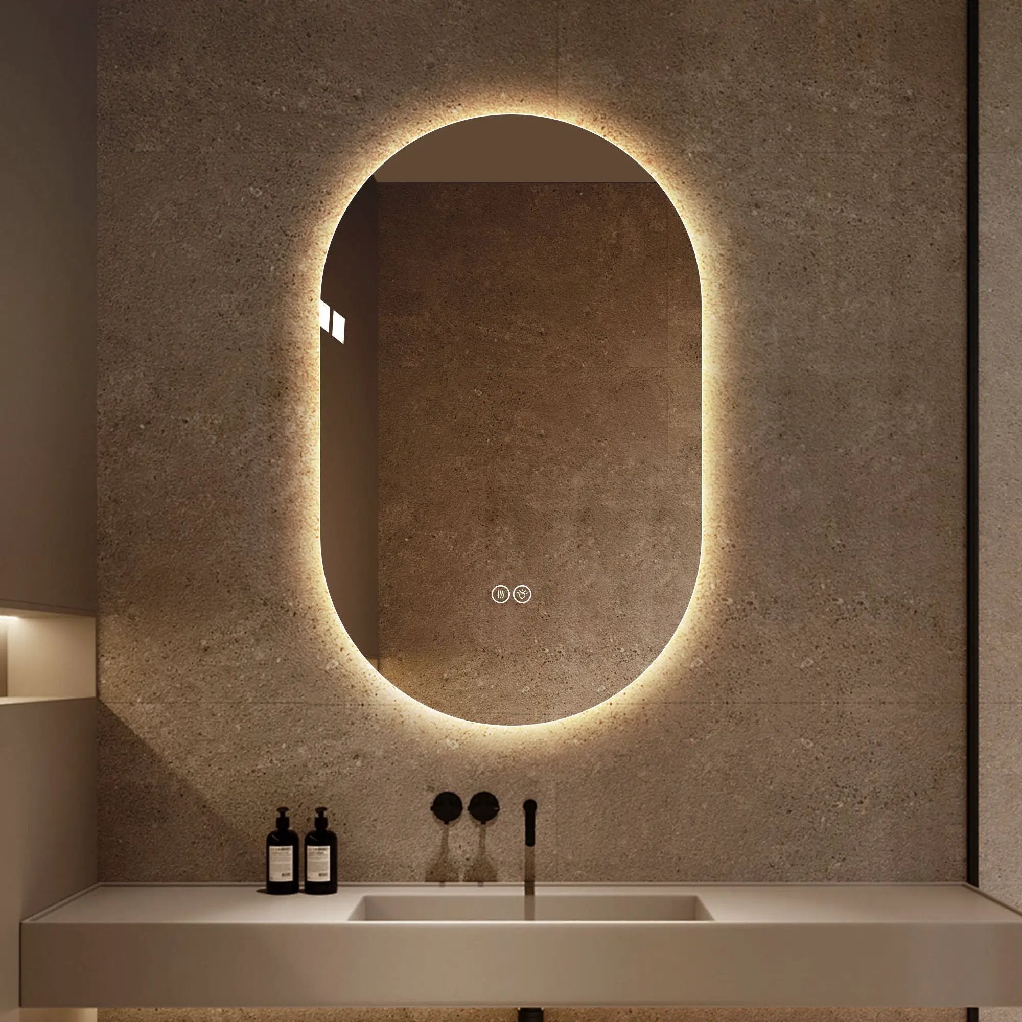 Smart Wall Mounted LED Touch Screen Mirror With Anti-Fog Function And Adjustable Lighting by HouseOfZazla