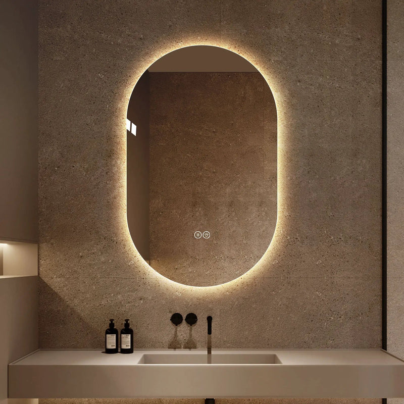 Smart Wall Mounted LED Touch Screen Mirror With Anti-Fog Function And Adjustable Lighting by HouseOfZazla