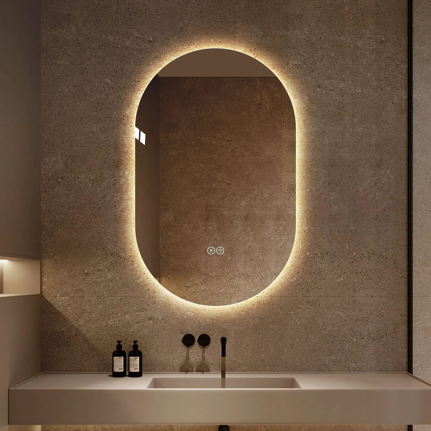 Smart Wall Mounted LED Touch Screen Mirror With Anti-Fog Function And Adjustable Lighting by Unique Piece Furniture