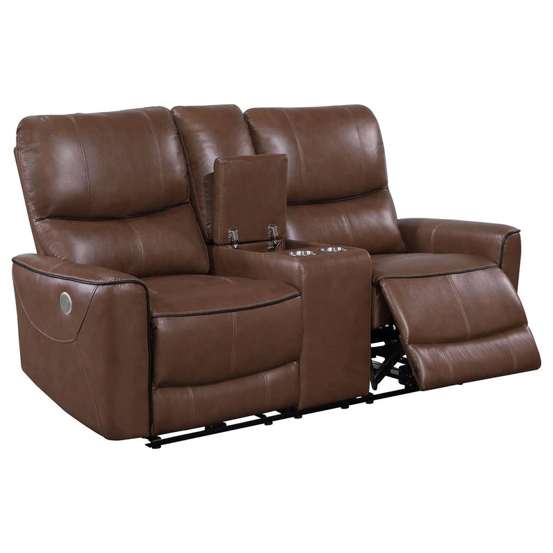 Greenfield 3-piece Power Reclining Sofa Set Saddle Brown by Unique Piece Furniture