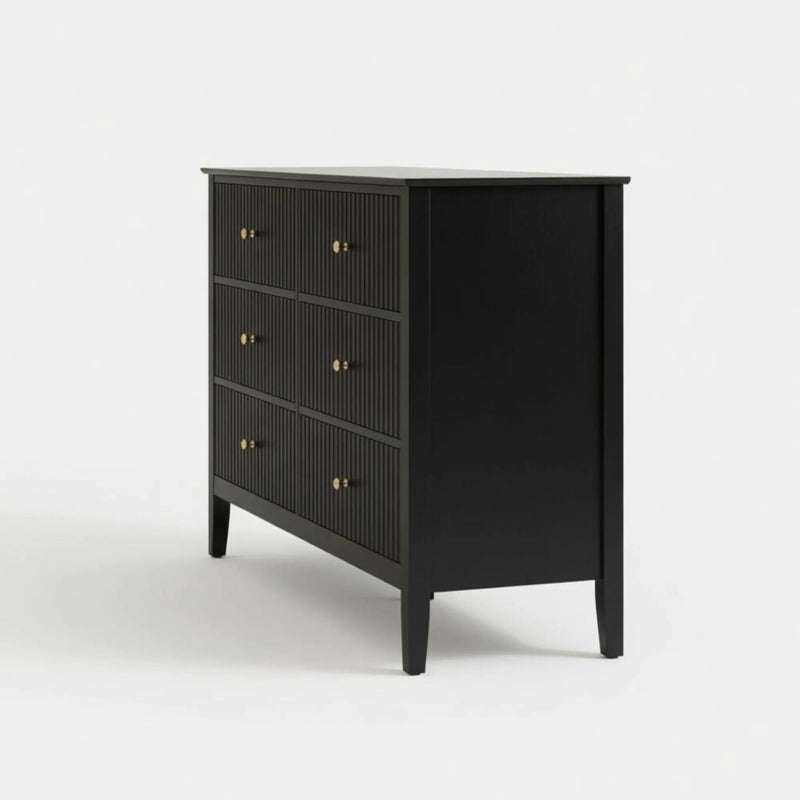 Modern 6 Drawer Fluted Dresser by HouseOfZazla