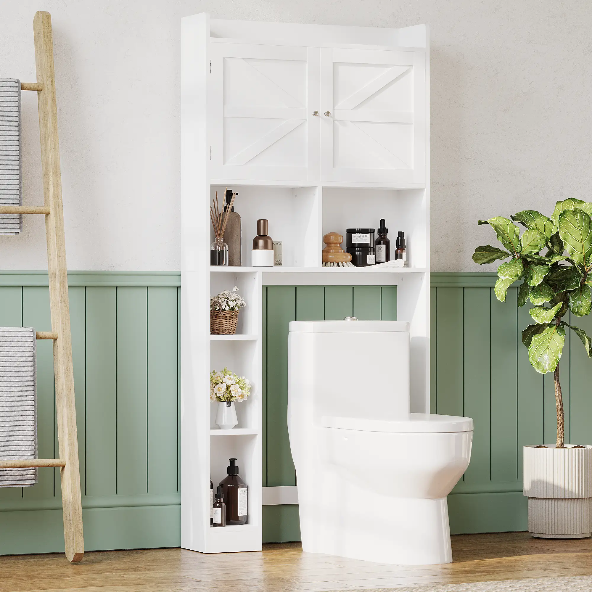 Over-The-Toilet Storage Cabinet with Adjustable Shelf by HouseOfZazla