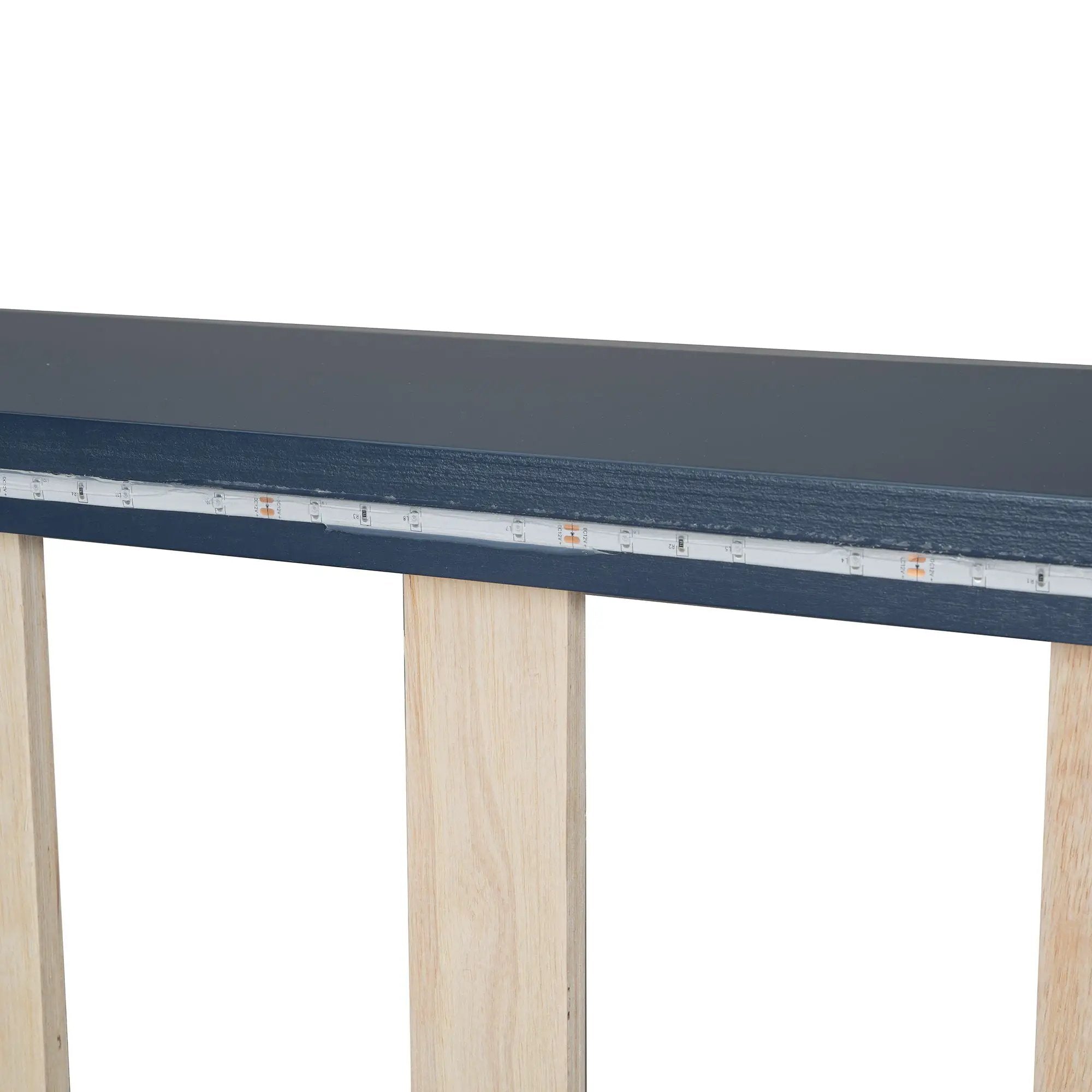 Race Car Shaped Platform Bed With LED And Upholstered Backrest In by Unique Piece Furniture