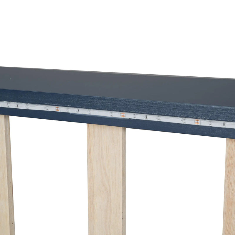 Race Car Shaped Platform Bed With LED And Upholstered Backrest In