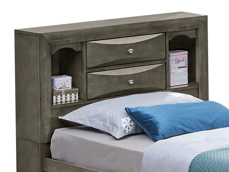 Modern Design Storage Bed With Bookcase Headboard by HouseOfZazla
