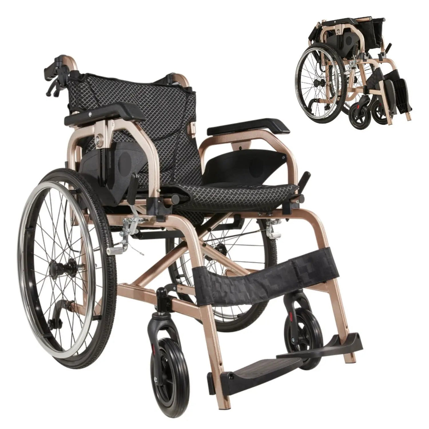 Premium Lightweight Foldable Transport Wheelchair for Adults by HouseOfZazla