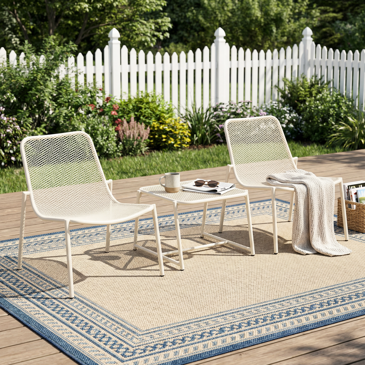 Kincaid Outdoor 3-Piece Conversation Set with Iron Frame by HouseOfZazla