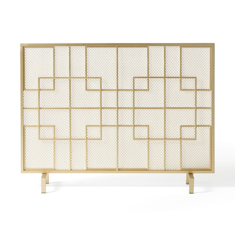 Dorothy Modern Single Panel Iron Fire Screen, photo 2 of 9