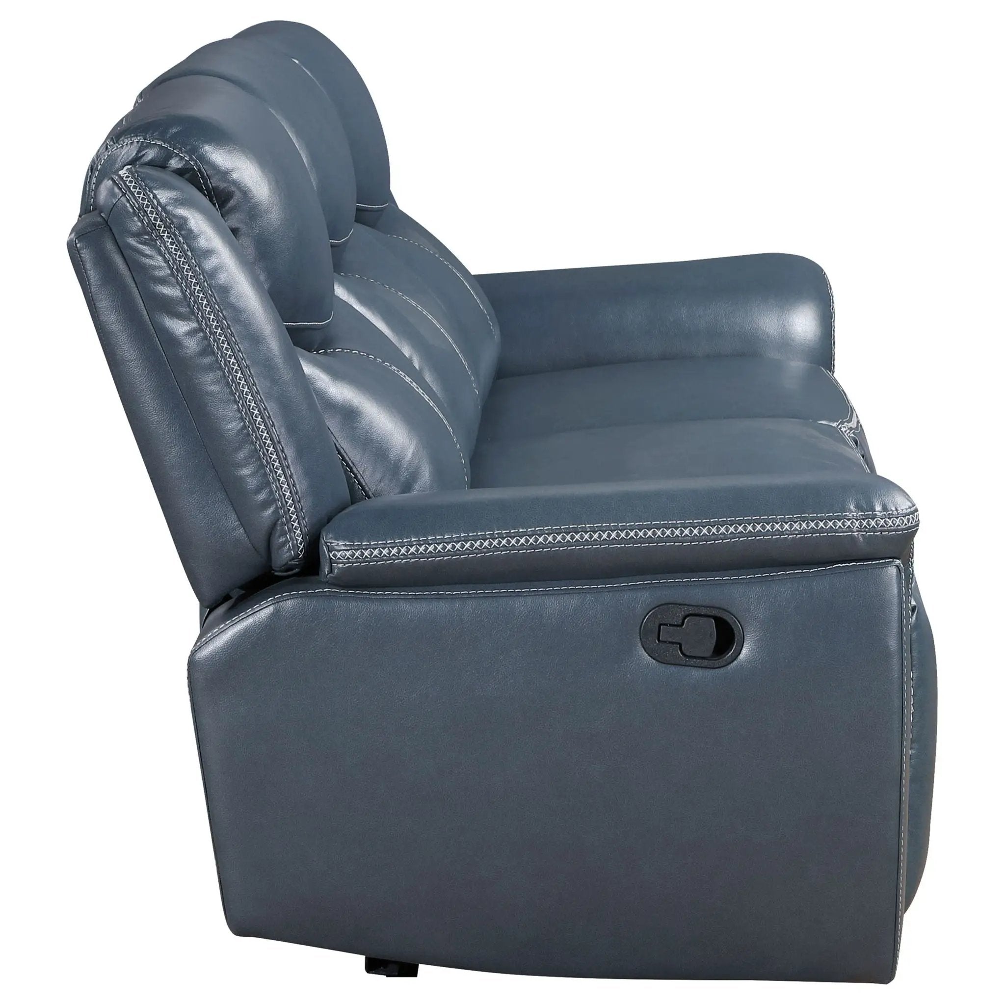 Stanwicke - Motion Reclining Sofa With Drop Down Table - Blue by HouseOfZazla